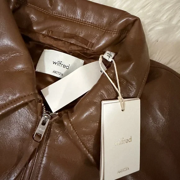 Aritzia Brown Leather Women's Jacket - Picture 2 of 3